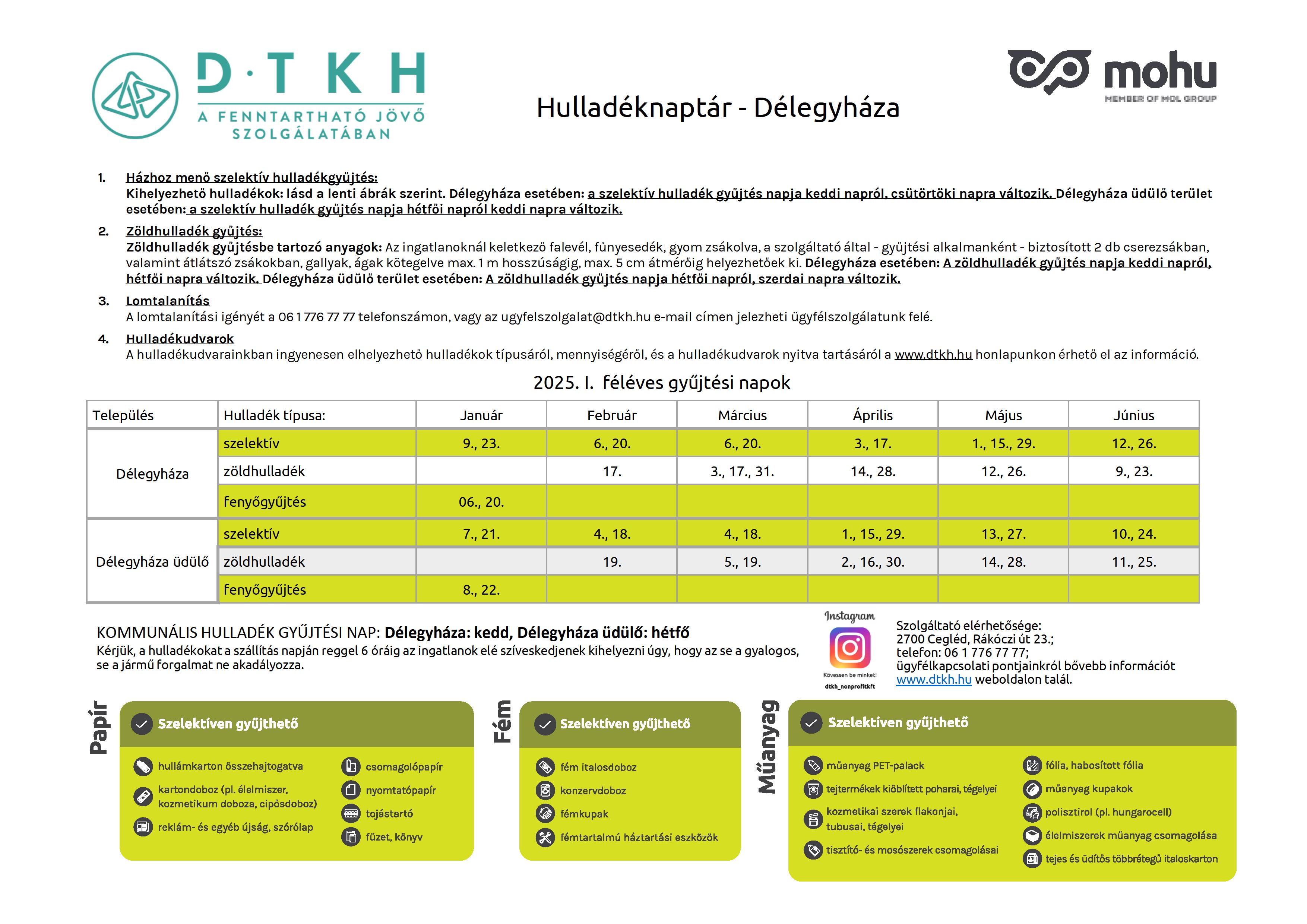 2337 Délegyháza Hulladéknaptár2025