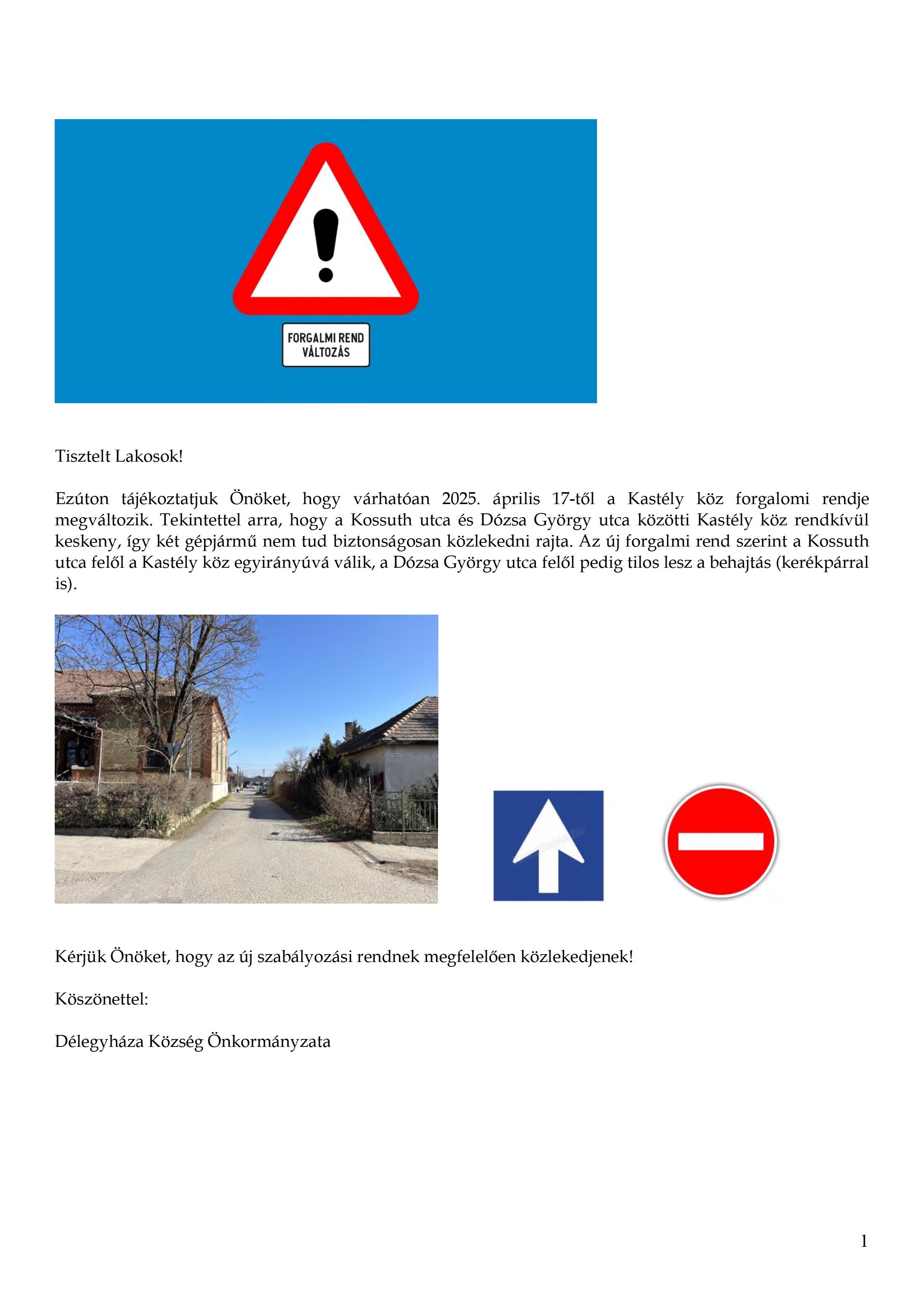 Lakossági tájékoztató